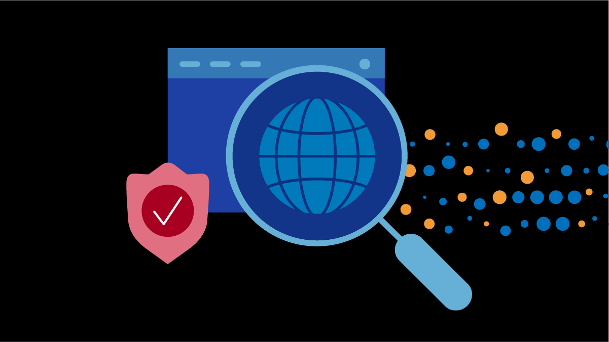 bouclier avec loupe examinant un globe