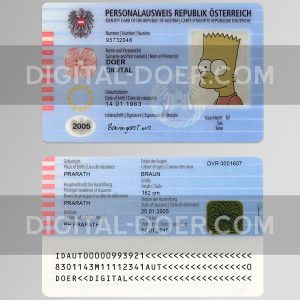 Austria ID Card Template PSD