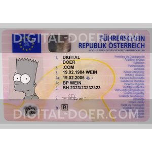 Austria Driving License Template PSD