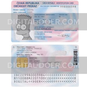 Czech ID Card Template PSD