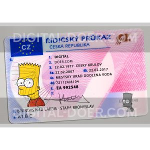 Czech Driver License Template PSD