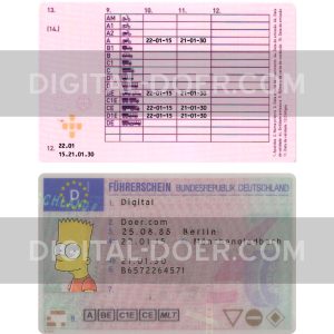 Germany Driver License Template PSD