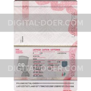 Latvia Passport Template PSD