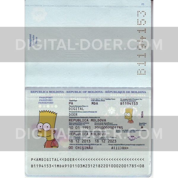 Moldova Passport Template PSD