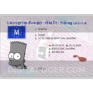 Malta Driver License Template PSD