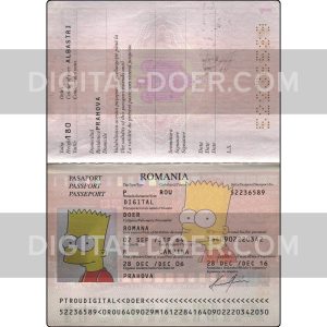 Romania Passport Template PSD