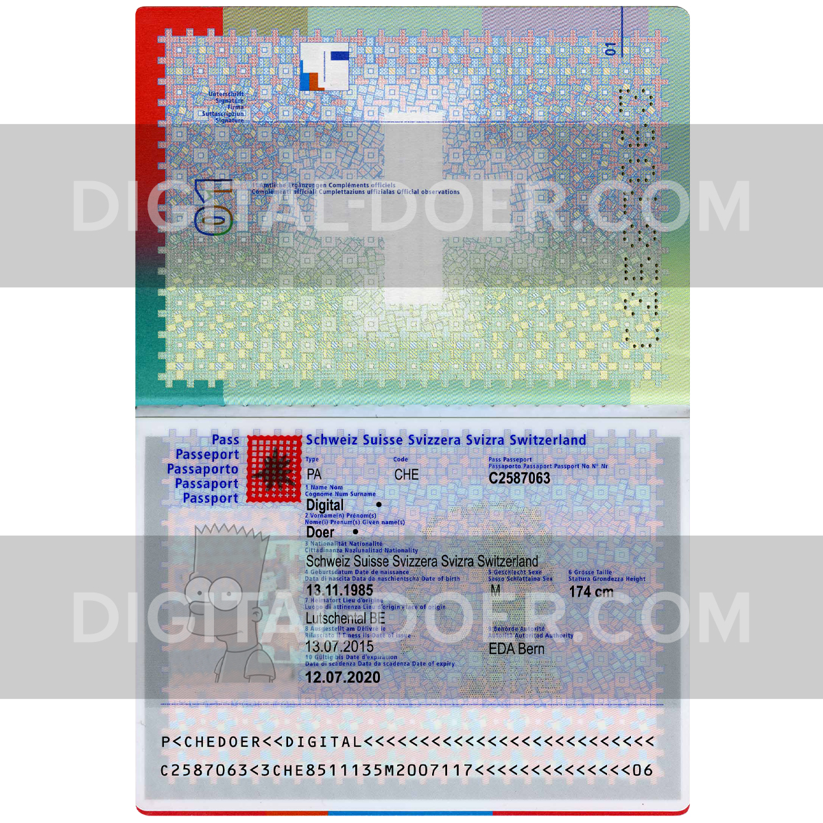 Switzerland Passport Editable Template Psd 2754