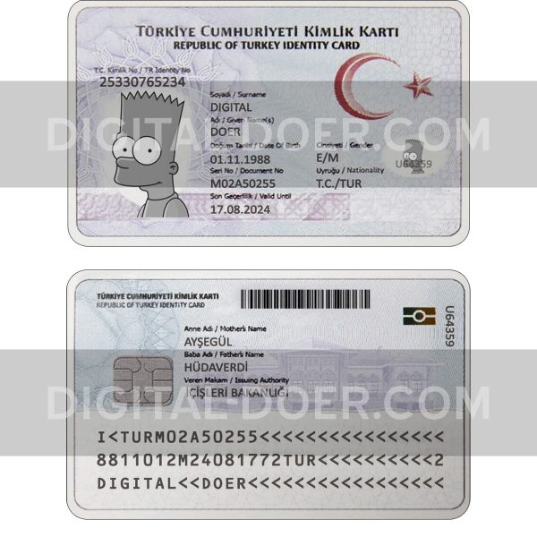 Turkey ID Card Template PSD