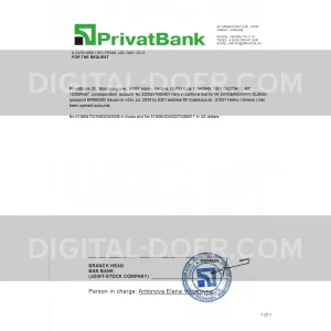 Ukraine Bank Statement (Privat Bank) Template PSD