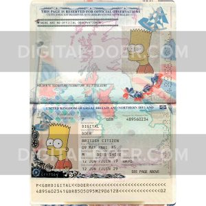 United Kingdom (UK) Passport Fully Editing Template PSD