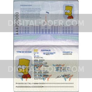 Australia Passport Template PSD